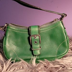 Bright green coach shoulder bag